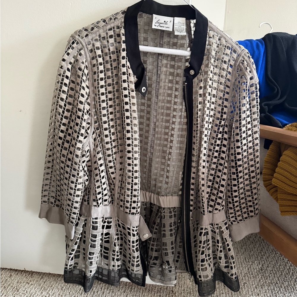 Byron Lars Black and gray peplum jacket